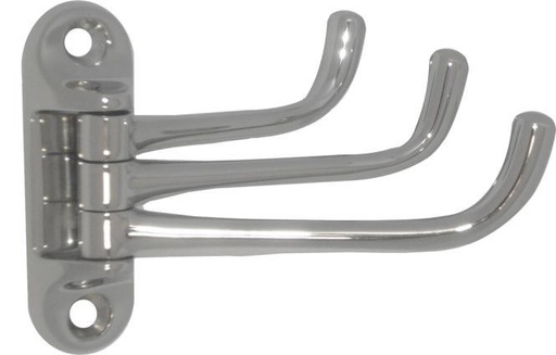 [814664475] CROCHET PORTE-VÊTEMENTS TRIPLE, ORIENTABLE - INOX A4