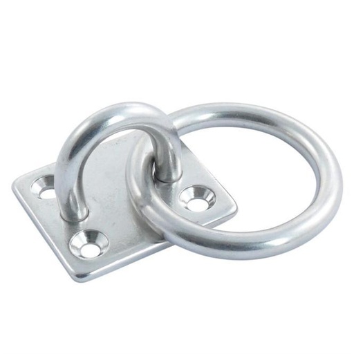 OCCHIELLO QUADRATO CON ANELLO - ACCIAIO INOX A4