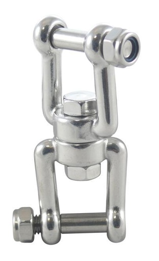 SWIVEL SHACKLE JAW-JAW WITH LOCK NUT - STAINLESS STEEL A4