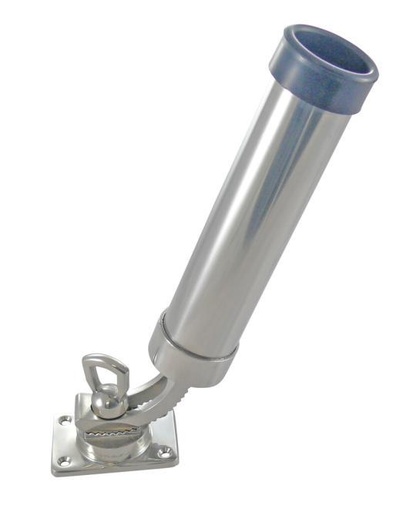 [8148604230]  ANGELRUTENHALTER MIT GRUNDPLATTE, VERSTELLBAR - EDELSTAHL A4