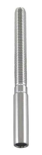 MINI-TERMINAL WITH RIGHT THREAD, LONG - STAINLESS STEEL A4
