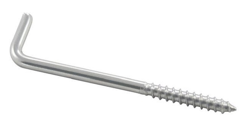 GANCHO CUADRADO CON HILO DE MADERA - ACERO INOXIDABLE A2