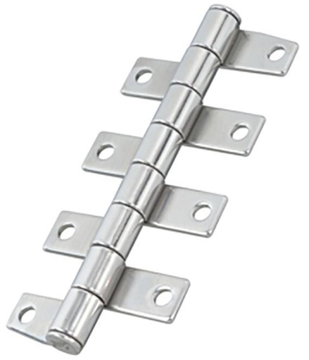 CHARNIÈRE À ARRÊT AUTOMATIQUE, LANGUETTE LONGUE - INOX A4