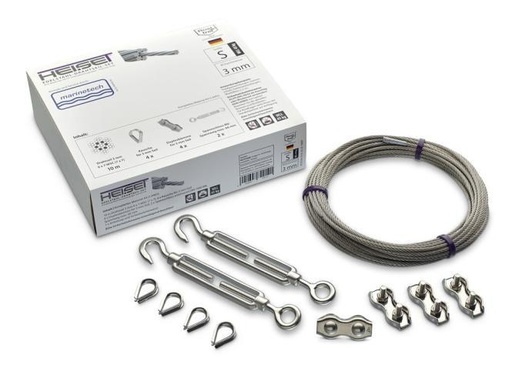 [81497944-010] JUEGO DE CABLES DE ACERO TAMAÑO S, 4 MM 7X19 10 M - ACERO INOXIDABLE A4