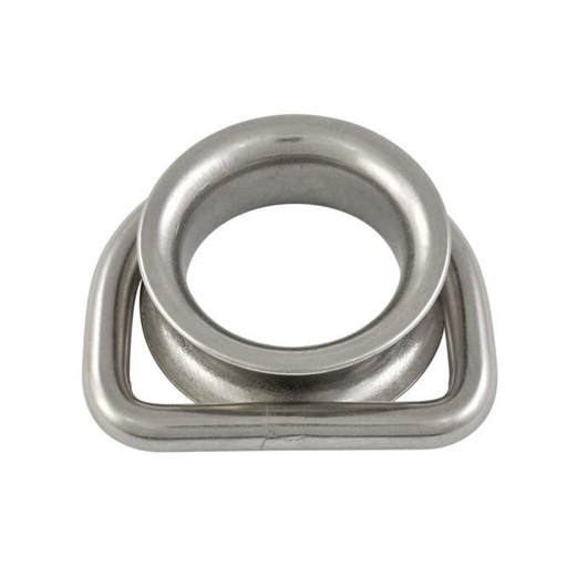 D-RING MIT KAUSCHE, SEGELECKE - EDELSTAHL A4