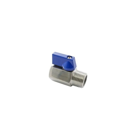 MINI BALL VALVE, INTERNAL AND EXTERNAL THREAD - STAINLESS STEEL A4