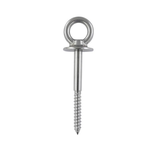 EYE BOLT WITH COLLAR AND WOOD THREAD, MT-SERIES - STAINLESS STEEL A4