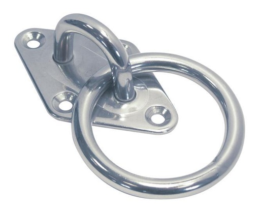  DIAMOND PAD EYE WITH RING - STAINLESS STEEL A2