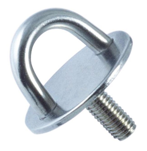 PONTET SUR PLATINE RONDE AVEC TIGE FILETÉE - INOX A2