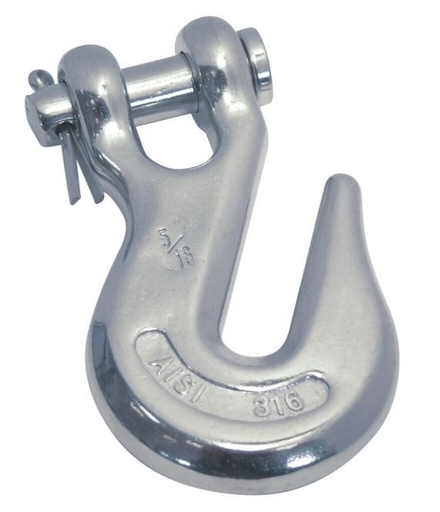 CLEVIS GRAB HOOK WITH JAW - STAINLESS STEEL A4