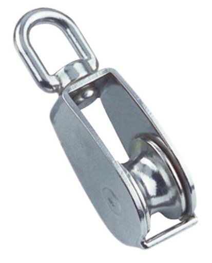 POULIE POUR CÂBLE AVEC ÉMERILLON - INOX A2/LAITON