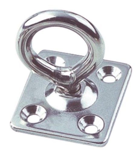 PIASTRA QUADRATA CON OCCHIELLO GIREVOLE - ACCIAIO INOX A4