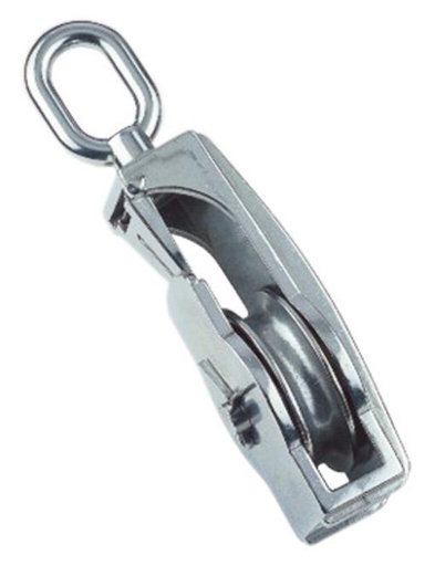 [84022050] POULIE POUR CÂBLE À PASSAGE RAPIDE AVEC ÉMERILLON - INOX A2/LAITON