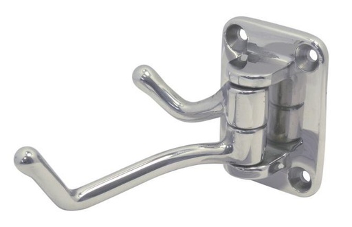 [8476255 38] CROCHET PORTE-VÊTEMENT DOUBLE, ORIENTABLE - INOX A2