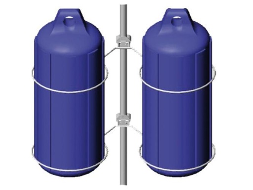 [86072200] FENDERHALTER, 2-FACH, KLAPPBAR - EDELSTAHL A2