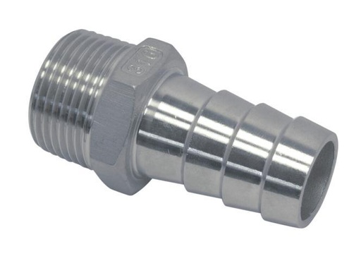 ATTACCO TUBO FLESSIBILE CON FILETTATURA ESTERNA - ACCIAIO INOX A4