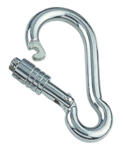 SPRING HOOK WITH SELF-LOCK SLEEVE - STAINLESS STEEL A4