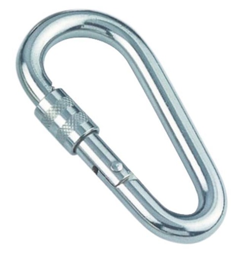 GANCHO DE RESORTE CON CASQUILLO ROSCADO, EN FORMA DE PERA - ACERO INOXIDABLE A4
