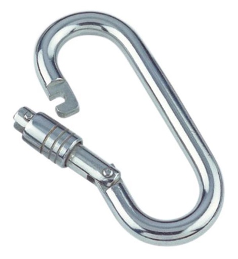 GANCIO A MOLLA OVALE CON MANICOTTO A VITE - ACCIAIO INOX A4