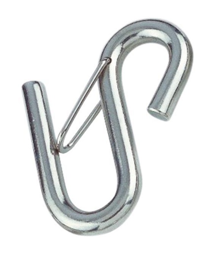 GANCHO EN FORMA DE S CON PESTILLO DE SEGURIDAD - ACERO INOXIDABLE A4