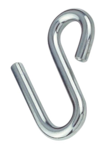 GANCHO EN FORMA DE S SIN PESTILLO DE SEGURIDAD - ACERO INOXIDABLE A4