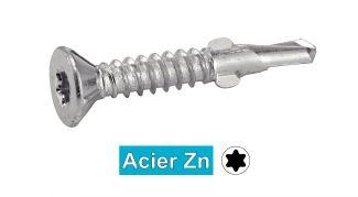 [33341] TORNILLOS AUTOTALADRANTES CON ALETAS CABEZA AVELLANADA BISELADA SEIS LOBULADOS - Acero zincado