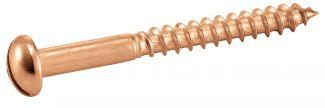 [DIN 96] SLOTTED ROUND HEAD WOOD SCREWS - BRASS - BRASS (NFE25-606, UNI 701)