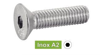 [ISO 10642] VITI METALLICHE A TESTA SVASATA CON CAVA ESAGONALE - ACCIAIO INOSSIDABILE A2 (simile a DIN 7991)
