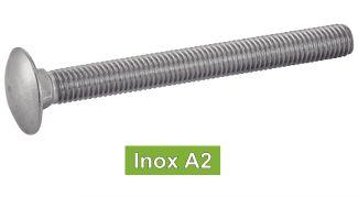 [DIN 603] PARAFUSO METÁLICO DE CABEÇA REDONDA E COLAR QUADRADO - AÇO INOXIDÁVEL A2 (NFE27-351, UNI 5731)