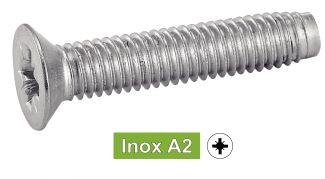 [DIN 7500 M] POZIDRIVE COUNTERSUNK HEAD THREAD ROLLING SCREWS - STAINLESS STEEL A2