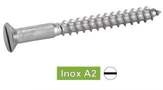 [DIN 97] SLOTTED COUNTERSUNK HEAD WOOD SCREWS - STAINLESS STEEL A2 (NFE25-604, UNI 702)
