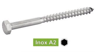 [DIN 571] SECHSKANT-HOLZSCHRAUBEN - ZUGSCHRAUBEN - EDELSTAHL A2 (NFE25-607, UNI 704)