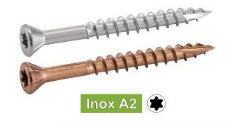 VIS POUR TERRASSE TETE FRAISEE REDUITE TORX - INOX A2