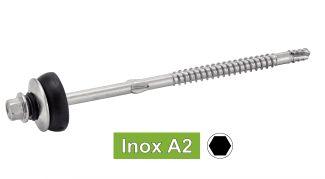 [623516,5X130] PARAFUSOS AUTOPERFURANTES COM CABEÇA SEXTAVADA E ASAS, PONTA 3 COM ANILHA DE EPDM - AÇO INOX A2