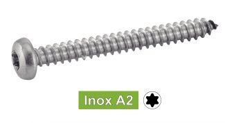 [ISO 14585] VIS A TOLE TETE CYLINDRIQUE LARGE SIX LOBES - INOX A2 (SIMILAR DIN 7981)