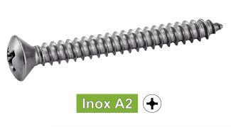 [DIN 7983] TORNILLOS ROSCA CHAPA CABEZA AVELLANADA ABOMBADA PHILLIPS - ACERO INOXIDABLE A2 (SIMILAR ISO 7051, NFE25-657, UNI 6956)