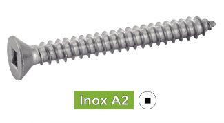 [DIN 7982] TORNILLOS ROSCA CHAPA CABEZA AVELLANADA CUADRADA - ACERO INOXIDABLE A2 (SIMILAR ISO 7050, NFE25-656, UNI 6955)