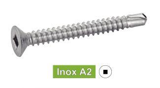 [DIN 7504 O] TORNILLOS AUTOTALADRANTES CABEZA AVELLANADA CUADRADA - ACERO INOXIDABLE A2 (SIMILAR ISO 15482)