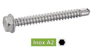 [DIN 7504 K] PARAFUSOS AUTOPERFURANTES COM CABEÇA SEXTAVADA E FLANGE - AÇO INOXIDÁVEL A2 (similar à ISO 15480)