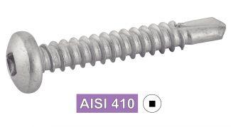 [DIN 7504 M] VITI AUTOPERFORANTI TESTA CILINDRICA QUADRATA - AISI 410 (SIMILE ISO 15481)