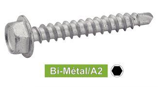 HEXAGON HEAD WITH FLANGE SELF DRILLING SCREWS POINT N°1 - BI-METAL / A2