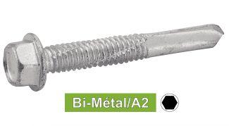HEXAGON HEAD WITH FLANGE SELF DRILLING SCREWS POINT N°5 - BI-METAL / A2