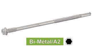 HEXAGON HEAD WITH FLANGE SELF DRILLING SCREWS DOUBLE THREAD POINT N°3 - BI-METAL / A2