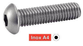 TORNILLOS CABEZA ABOMBADA CON HEXAGONO INTERIOR - ACERO INOXIDABLE A4