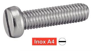 [DIN 84] SLOTTED CHEESE HEAD MACHINE SCREWS - STAINLESS STEEL A4 (SIMILAR ISO 1207, NFE25-127, UNI 6107)