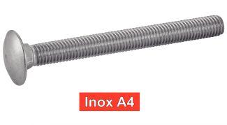 [DIN 603] MUSHROOM HEAD SQUARE NECK BOLTS - STAINLESS STEEL A4 (NFE27-351, UNI 5731)