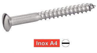 [DIN 95] SLOTTED RAISED COUNTERSUNK HEAD WOOD SCREWS - STAINLESS STEEL A4 (NFE25-605, UNI 703)