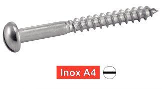 [DIN 96] SLOTTED ROUND HEAD WOOD SCREWS - STAINLESS STEEL A4 (NFE25-606, UNI 701)