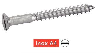 [DIN 97] SLOTTED COUNTERSUNK HEAD WOOD SCREWS - Stainless steel a4 (NFE25-604, UNI 702)