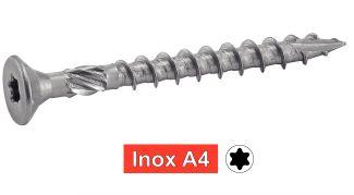VIS POUR BOIS TENDRE TETE FRAISEE TORX - INOX A4